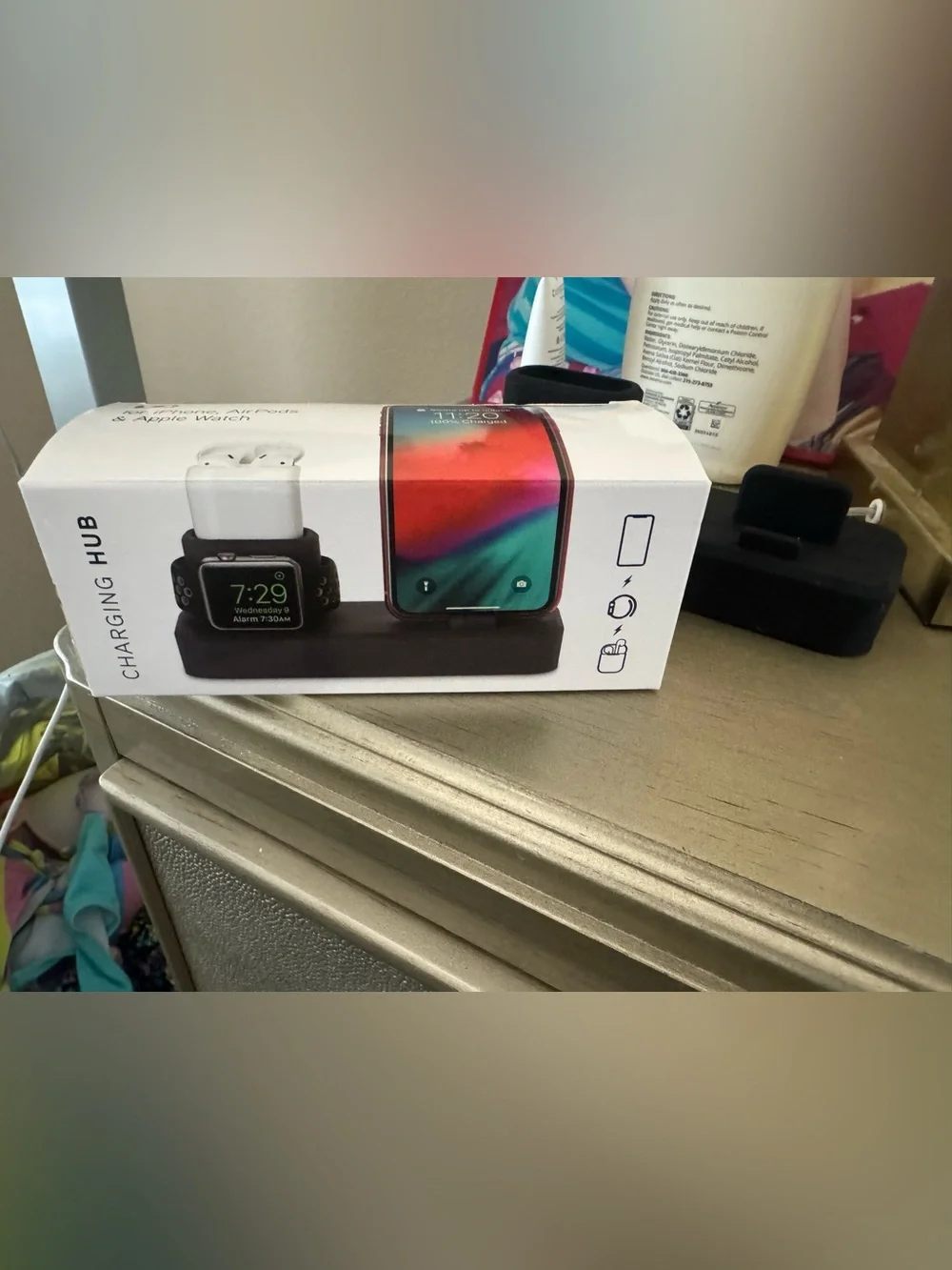3-in-1 Black Charging Hub for Phone, Watch & Earbuds new in box